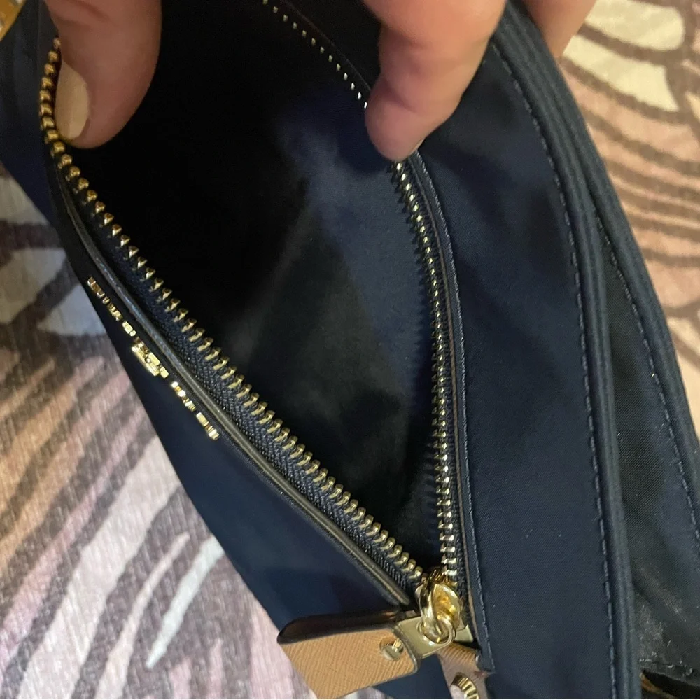 Michael Kors Dark Blue and Tan Messenger Bag